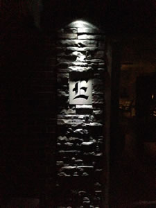 Outdoor lighting of a stone column