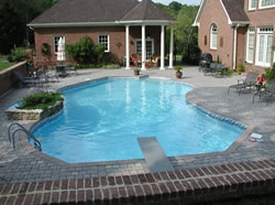 Another pool deck with pool coping.